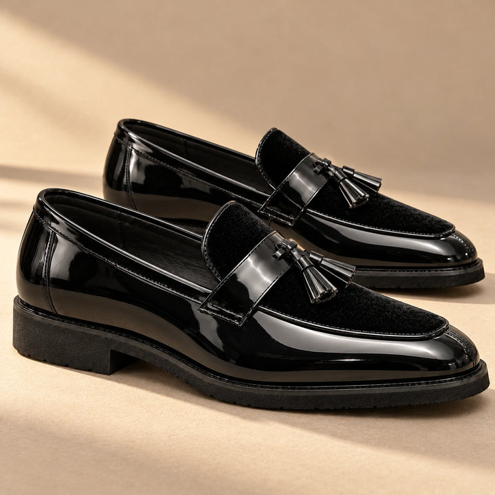 Thurlow Velvet Tassel Loafers - Black
