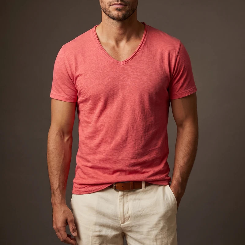 Fletcher Men's Organic Cotton Shirt - Salmon