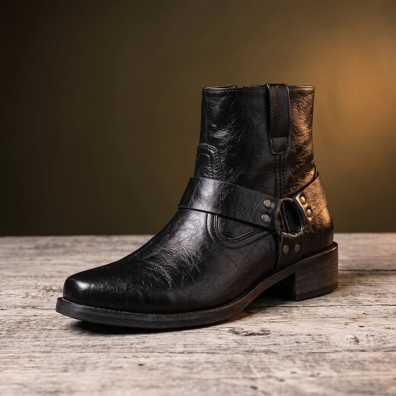 Rutherford Men's Vintage Leather Boots - Black
