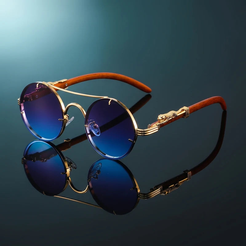 Quentin Men's Polarized Round Sunglasses - Blue