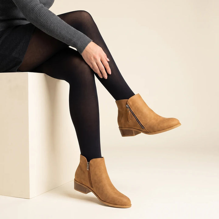 Blanche Women's Block Heel Ankle Boots - Brown