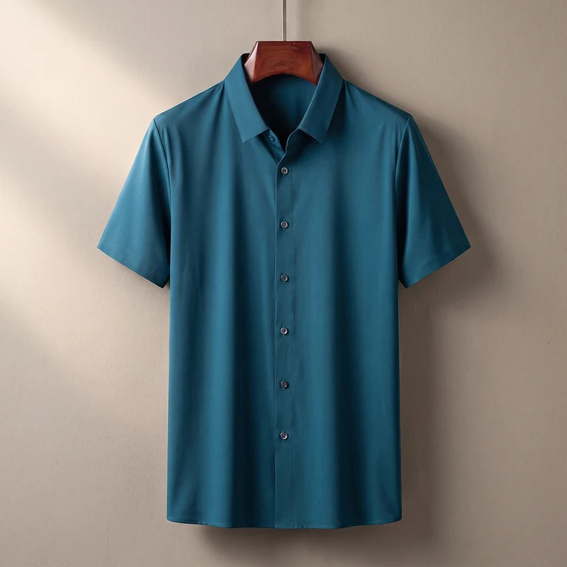 Balfour Men's Silk Relaxed Fit Shirt - Blue