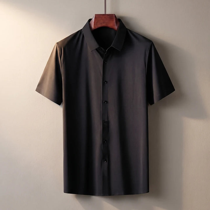 Balfour Men's Silk Relaxed Fit Shirt - Black