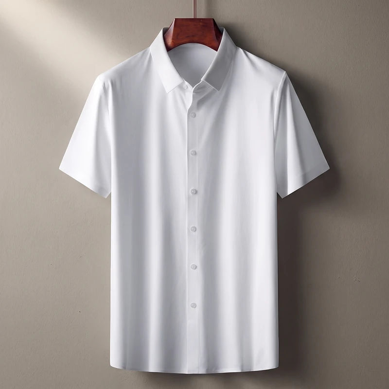 Balfour Men's Silk Relaxed Fit Shirt - White