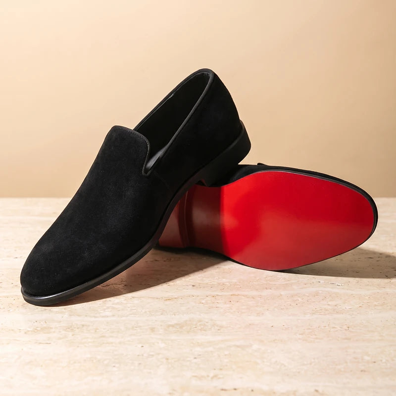 Thaddeus Men's Suede Loafers - Black