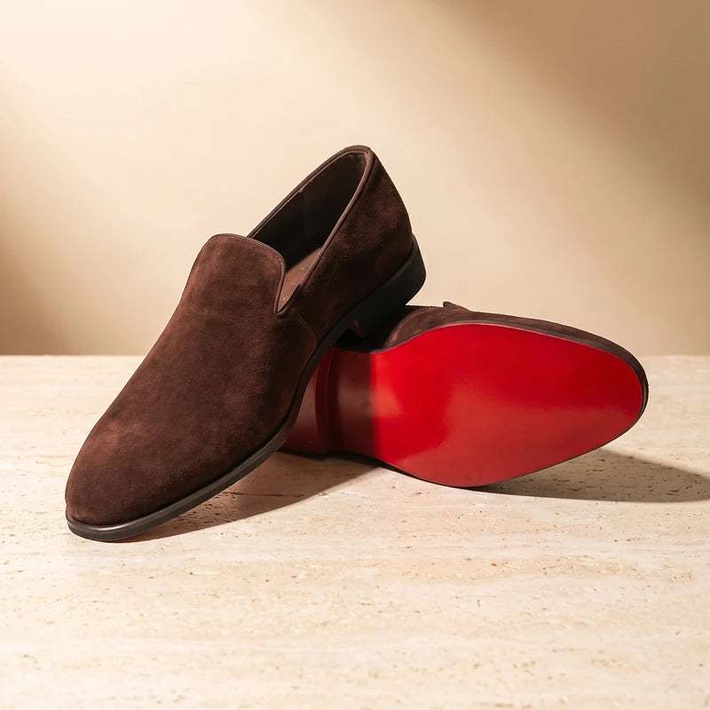 Thaddeus Men's Suede Loafers - Brown