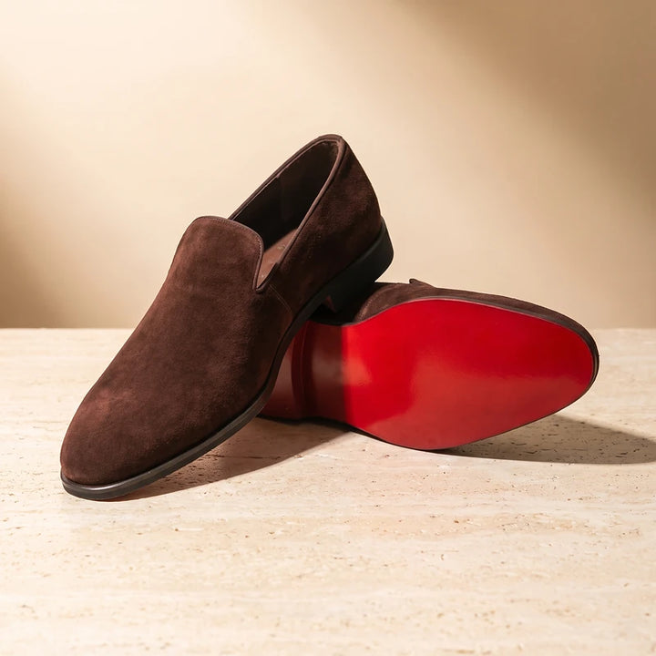 Thaddeus Men's Suede Loafers - Brown