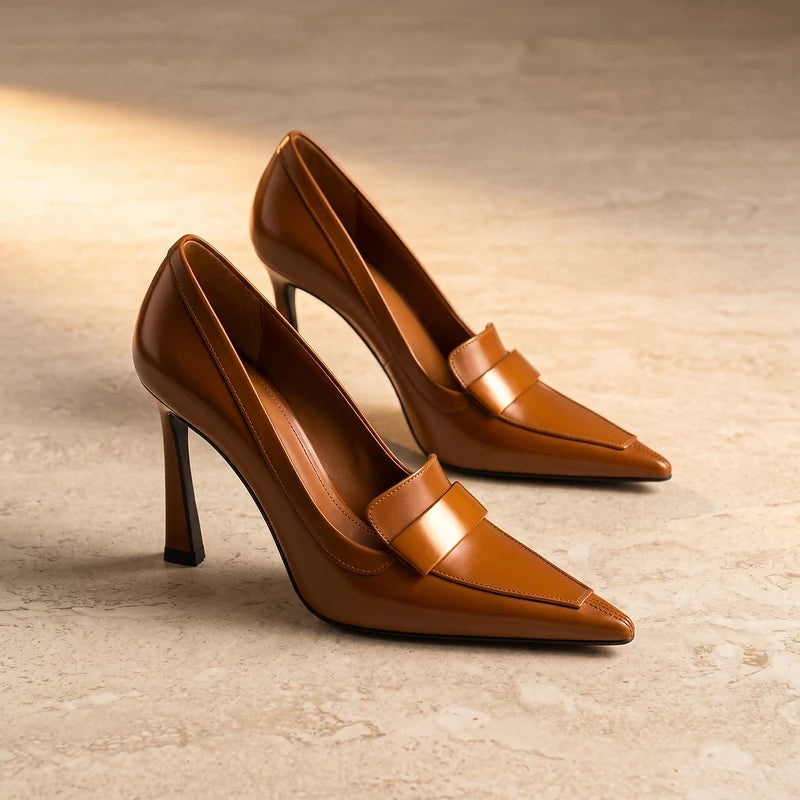 Beatrix Women's Cushioned Pointed Toe Heels - Brown