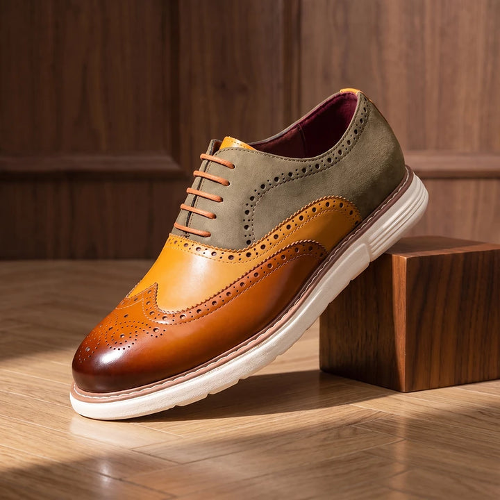 Sterling Men's Brogue Dress Sneakers - Cognac
