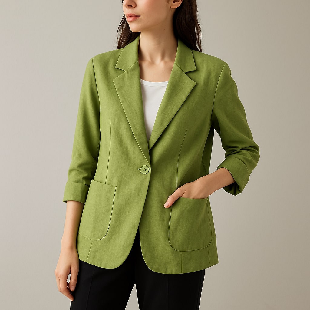 Livia Linen Blazer - Redwood Main