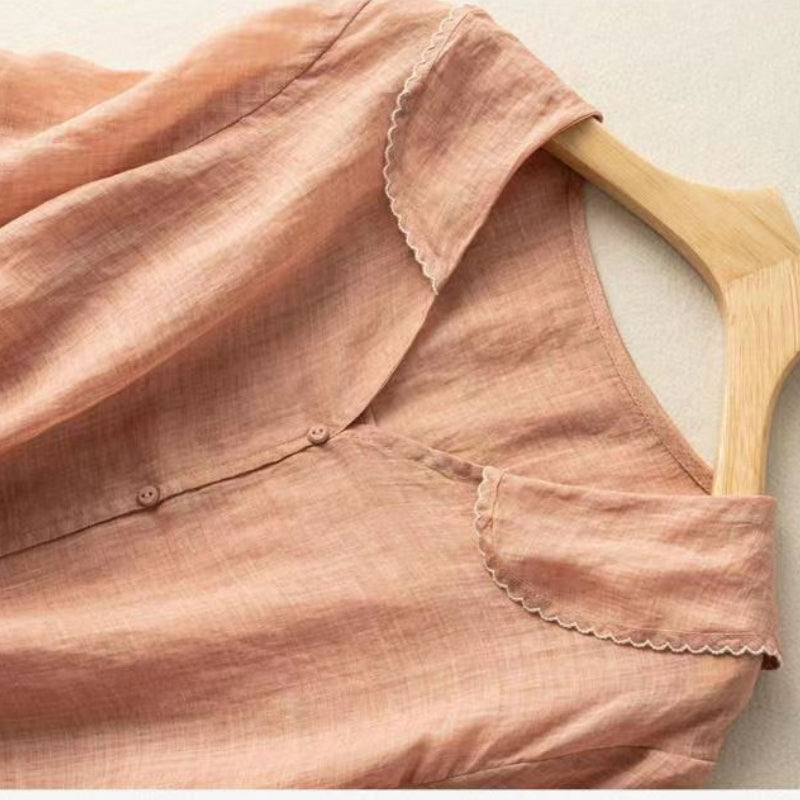 Floréa Linen Blouse - Redwood Main