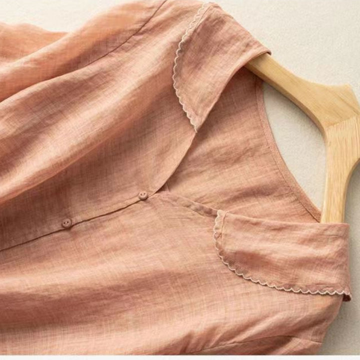 Floréa Linen Blouse - Redwood Main
