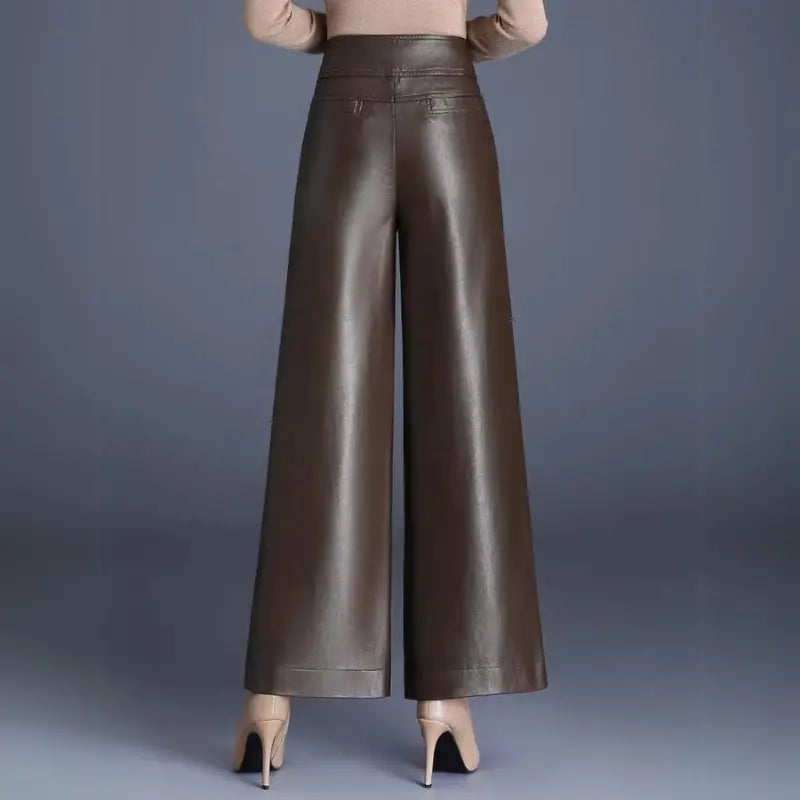 Vetra Vegan Leather Pants - Redwood Main