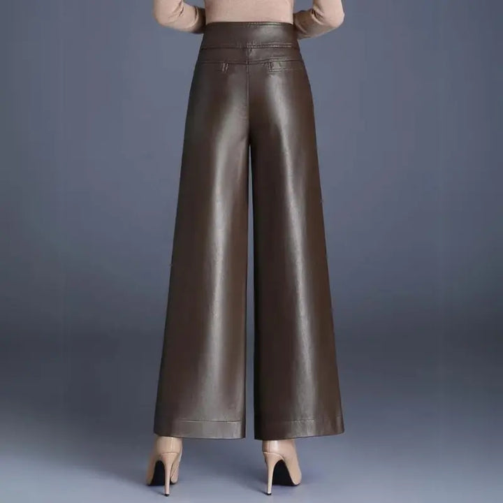 Vetra Vegan Leather Pants - Redwood Main
