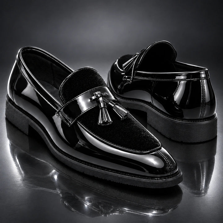 Thurlow Velvet Tassel Loafers - Black
