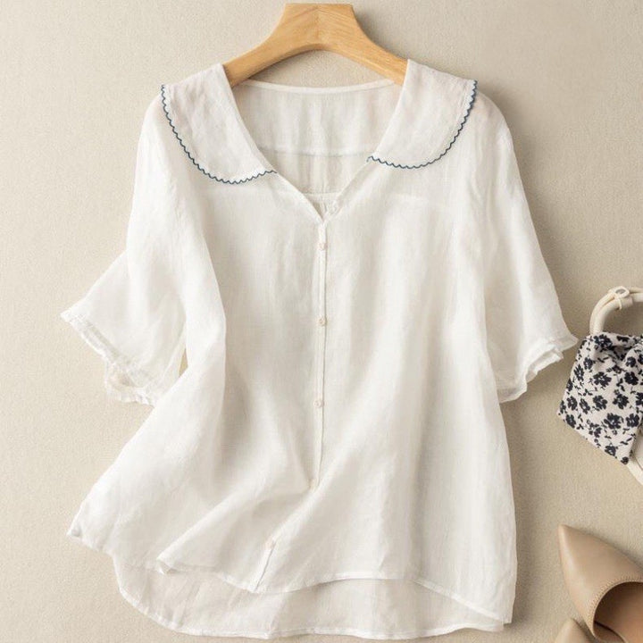 Floréa Linen Blouse - Redwood Main