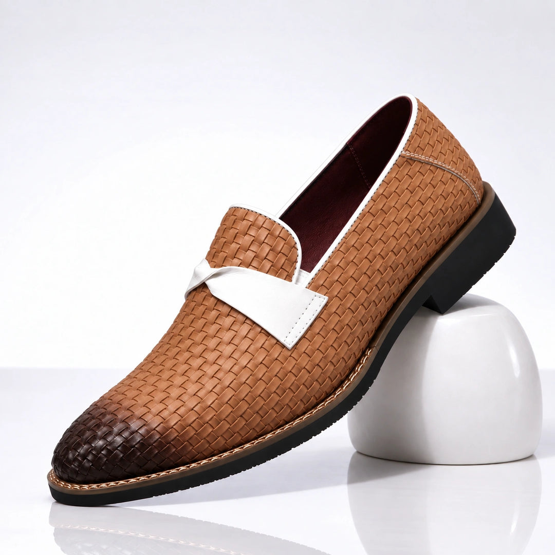 Linwood Woven Leather Loafers