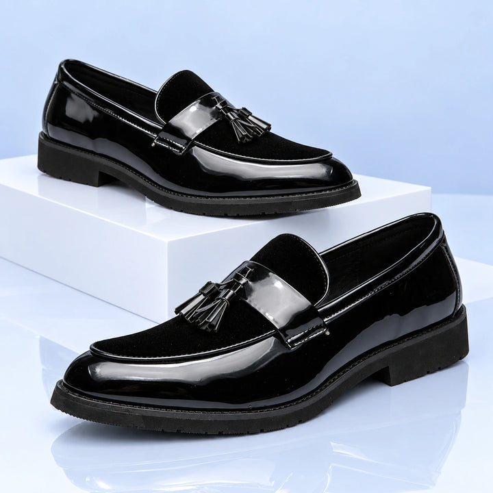 Thurlow Velvet Tassel Loafers - Black
