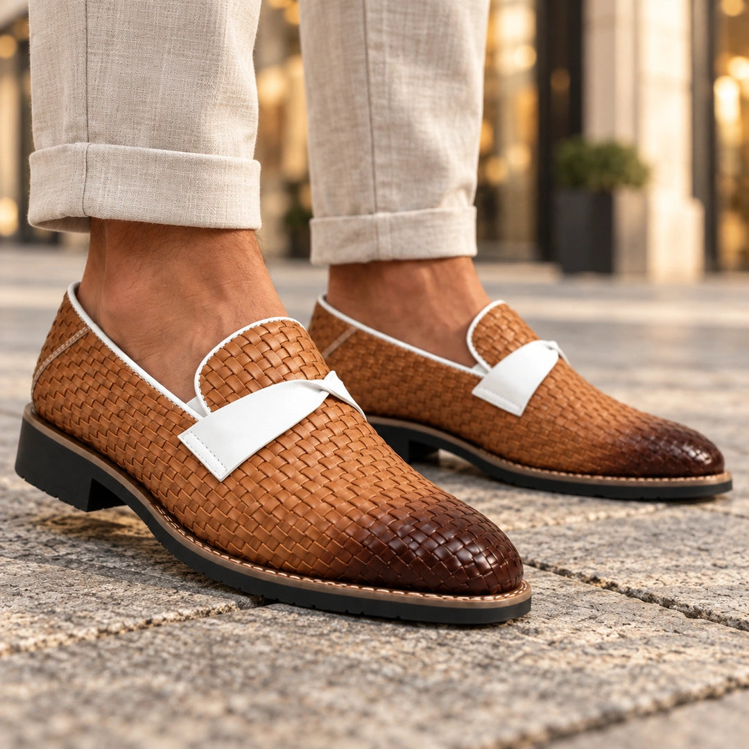 Linwood Woven Leather Loafers