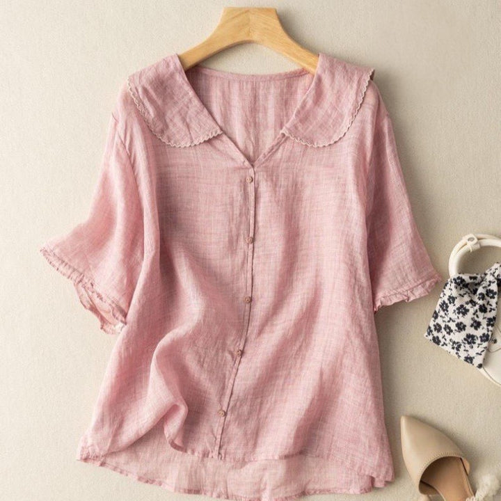 Floréa Linen Blouse - Redwood Main