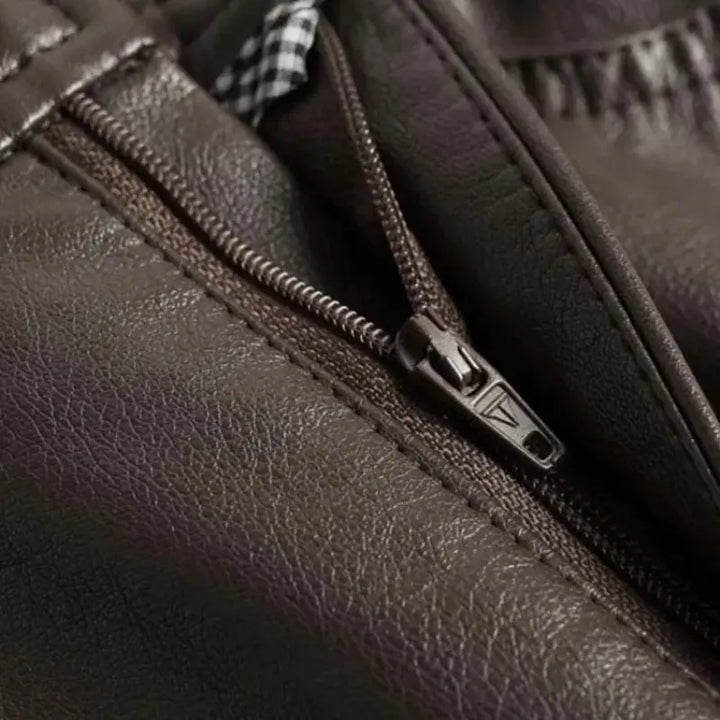 Vetra Vegan Leather Pants - Redwood Main