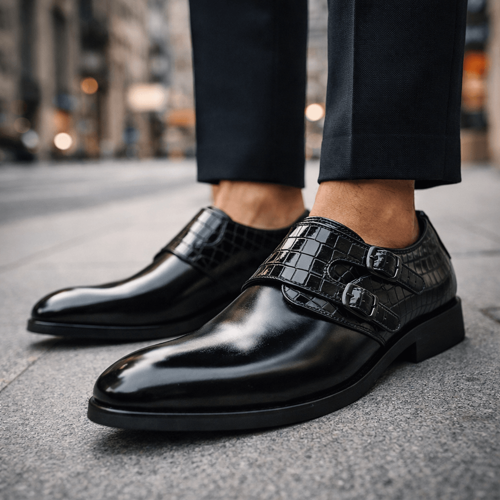 Jorven Leather Monk Shoes