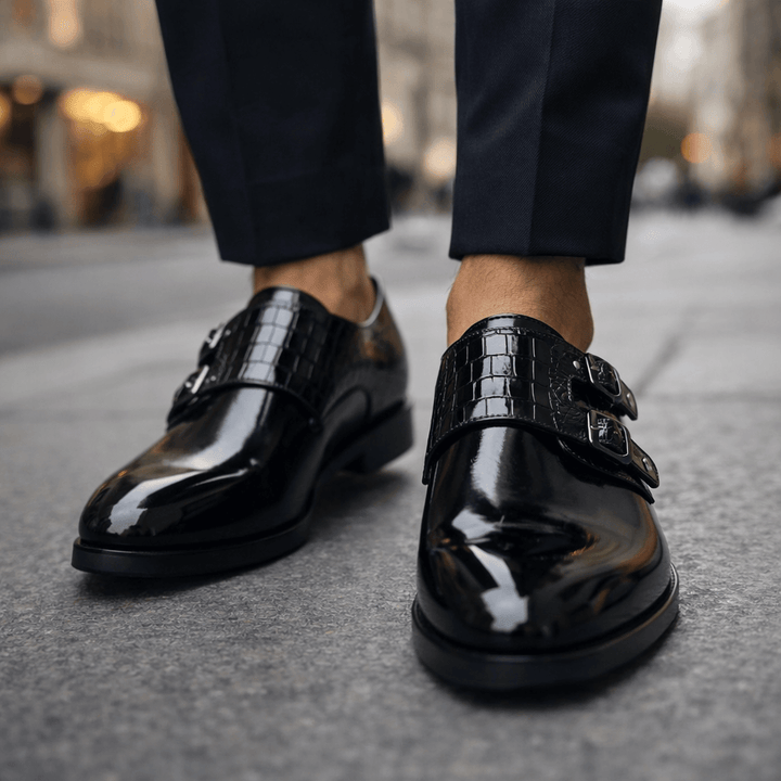 Jorven Leather Monk Shoes