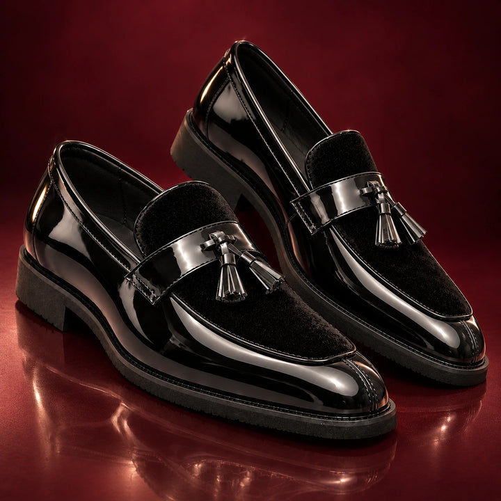 Thurlow Velvet Tassel Loafers - Black