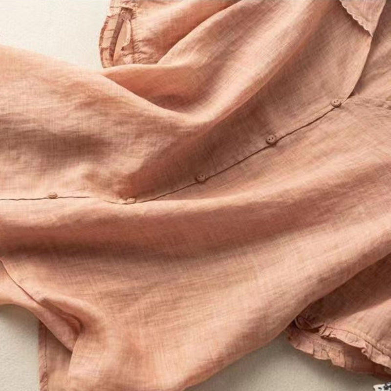 Floréa Linen Blouse - Redwood Main