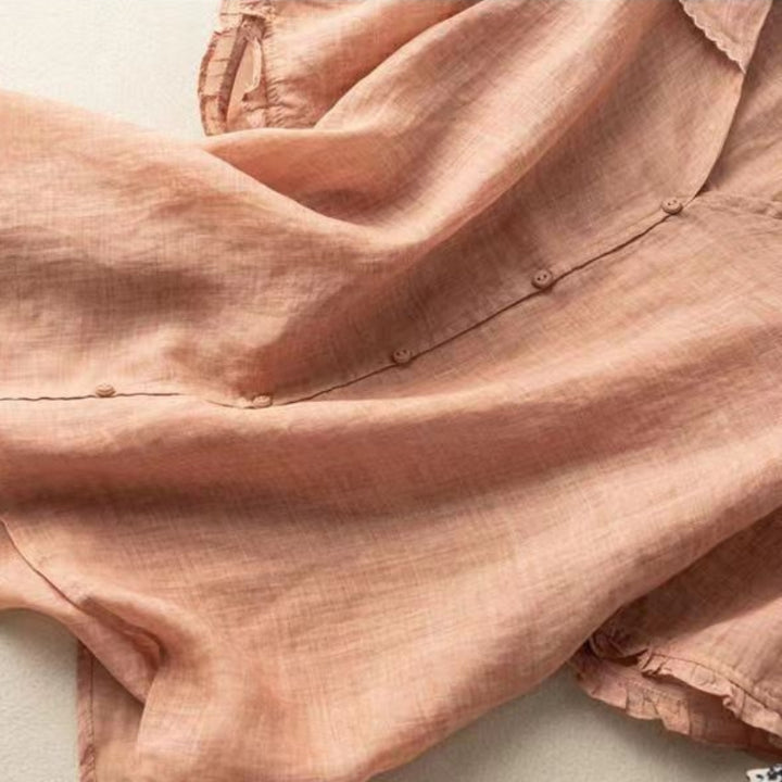 Floréa Linen Blouse - Redwood Main