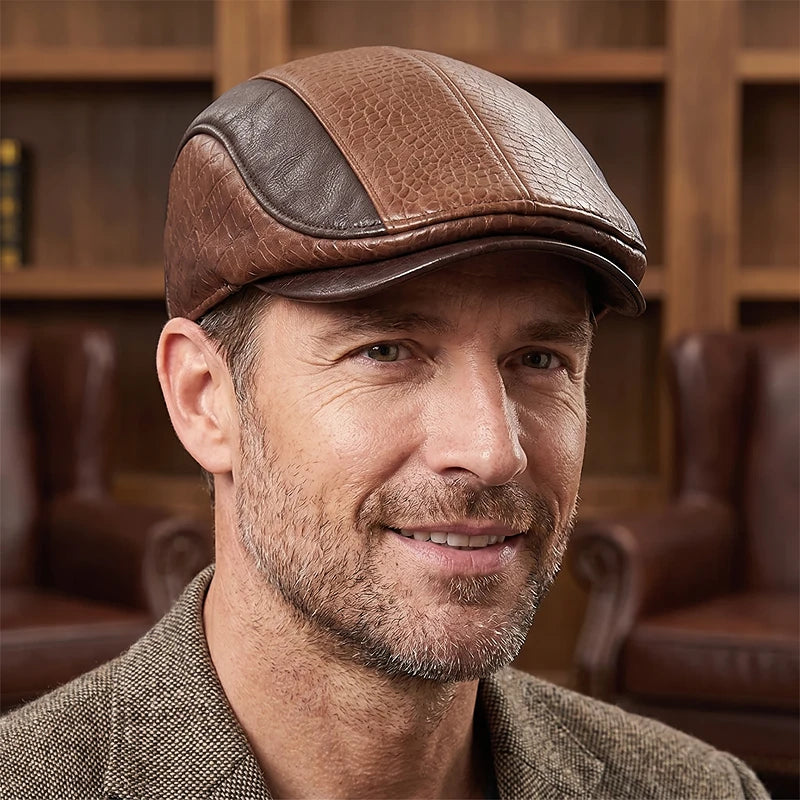 Everett Leather Cap