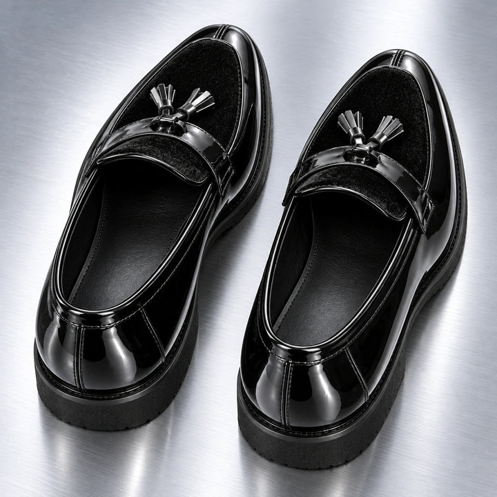 Thurlow Velvet Tassel Loafers - Black