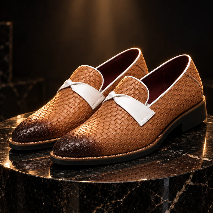Linwood Woven Leather Loafers