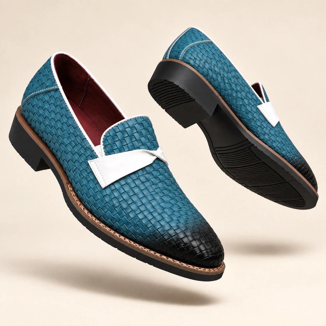 Linwood Woven Leather Loafers
