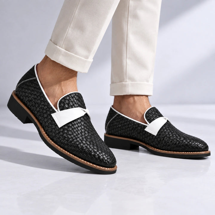 Linwood Woven Leather Loafers