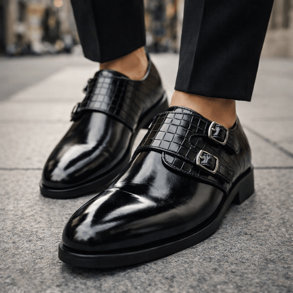 Jorven Leather Monk Shoes