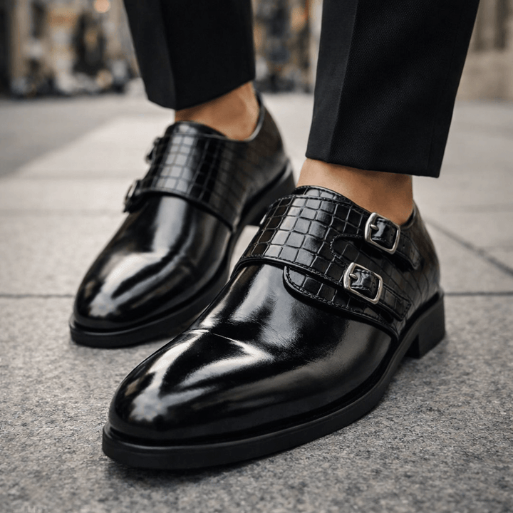 Jorven Leather Monk Shoes