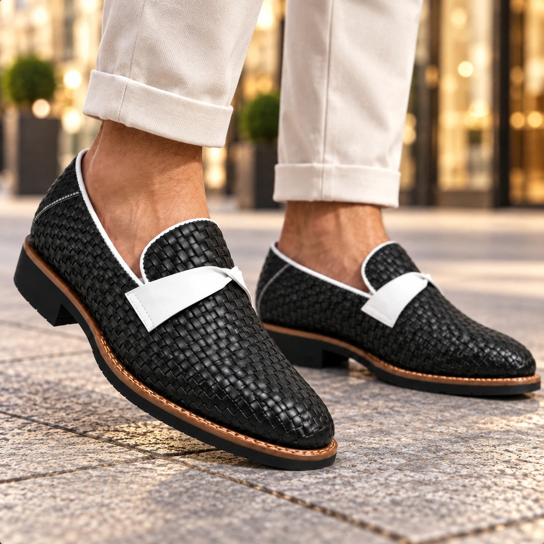 Linwood Woven Leather Loafers