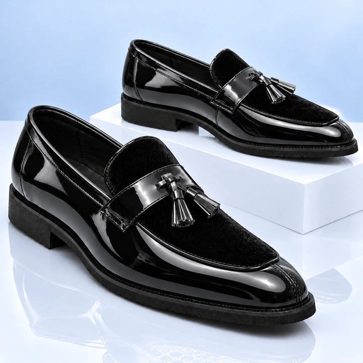 Thurlow Velvet Tassel Loafers - Black