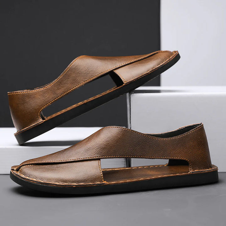 Solevo Leather Loafers - Redwood Main