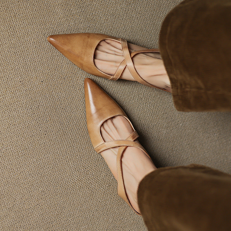 Scarlet Genuine Leather Mules