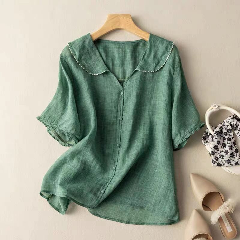 Floréa Linen Blouse - Redwood Main