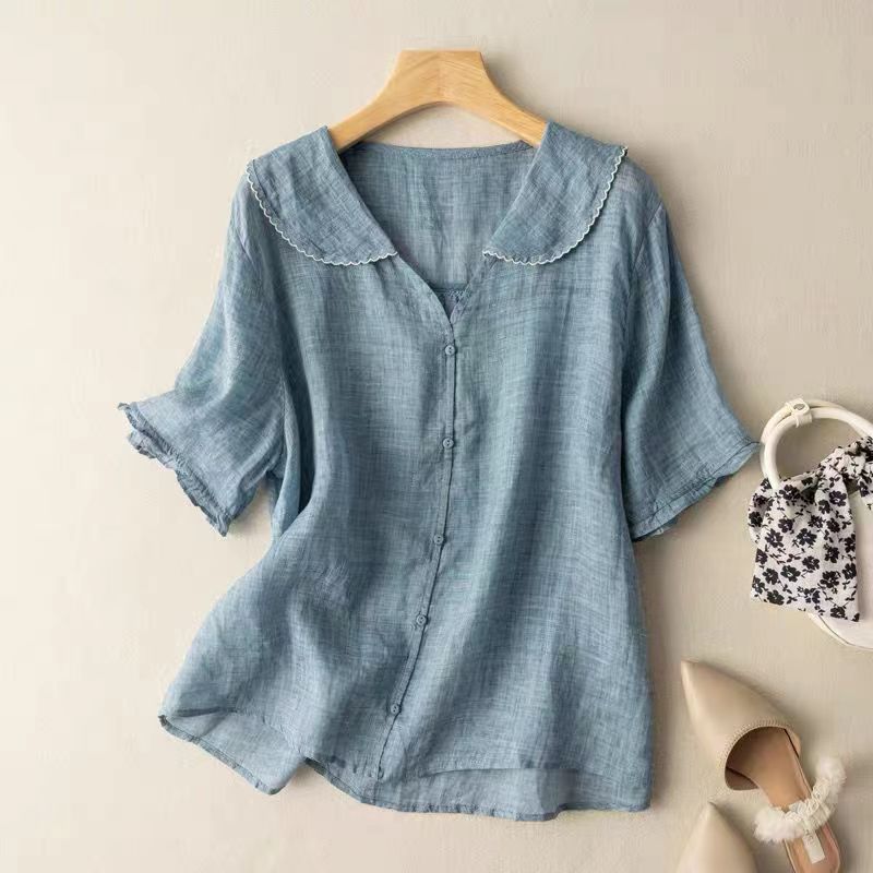 Floréa Linen Blouse - Redwood Main