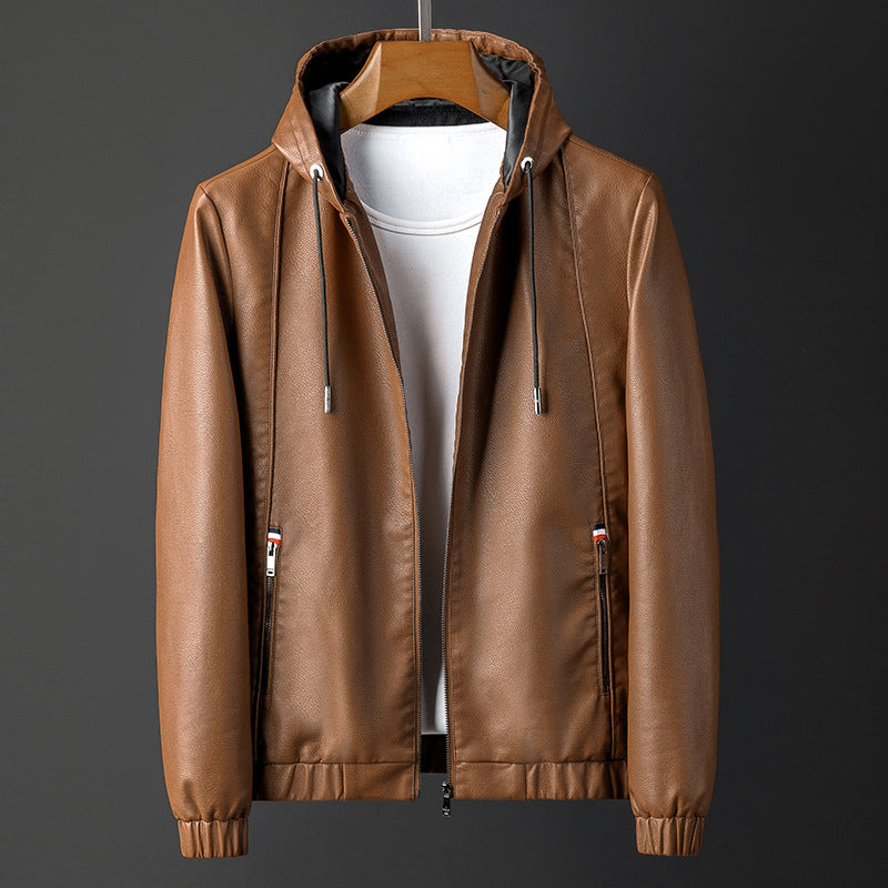 Strato Hooded Leather Jacket