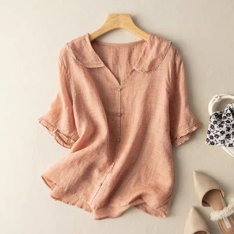 Floréa Linen Blouse - Redwood Main