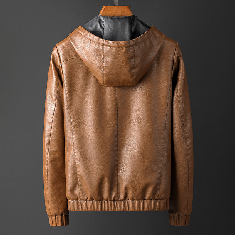Strato Hooded Leather Jacket