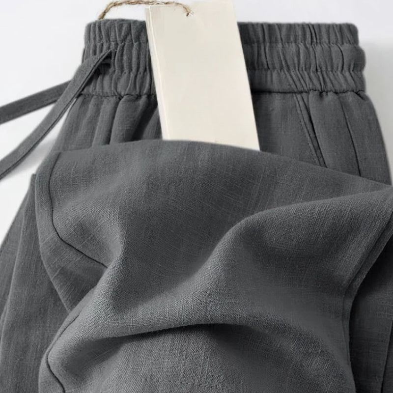 Lusso Linen Pants - Redwood Main