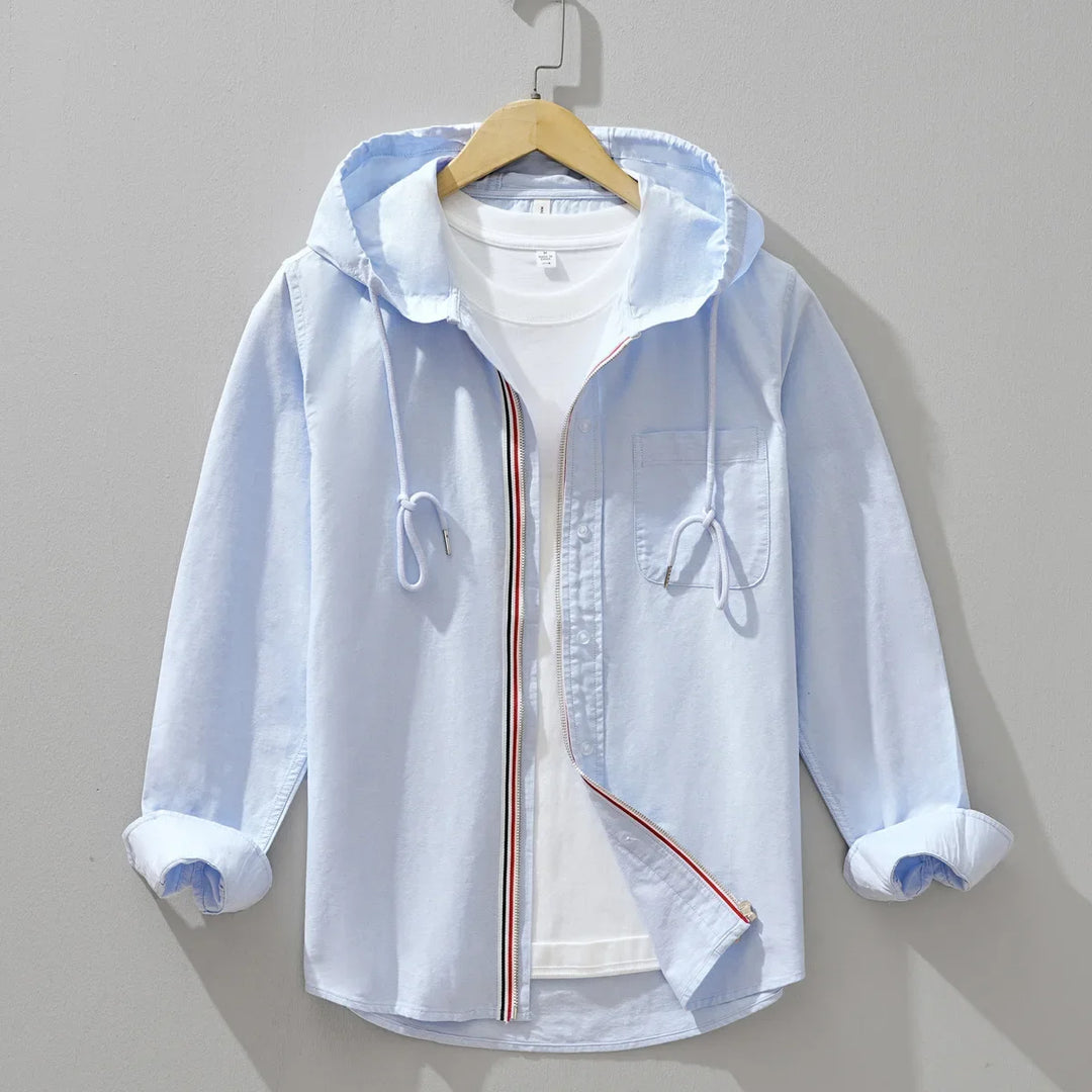 Sunveil Hooded Linen Shirt - Redwood Main