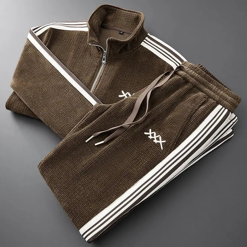 Milan Corduroy Tracksuit - Redwood Main