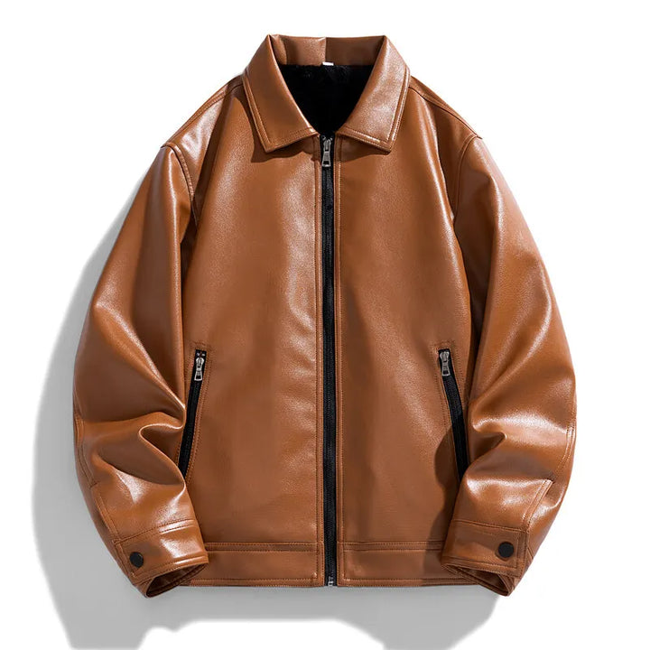 The Maverick Leather Bomber - Redwood Main